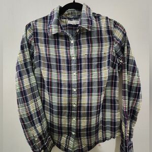 Aeropostale Women's Multicolor Plaid Button Down Shirt